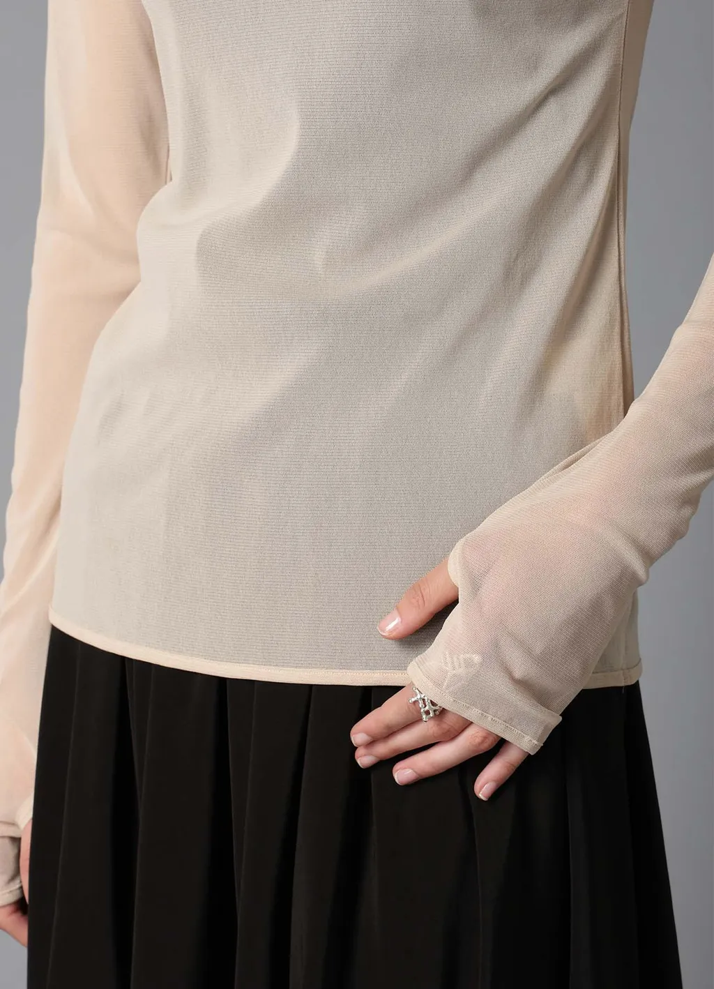 Pe Tulle Cutting Detail Tight Tee