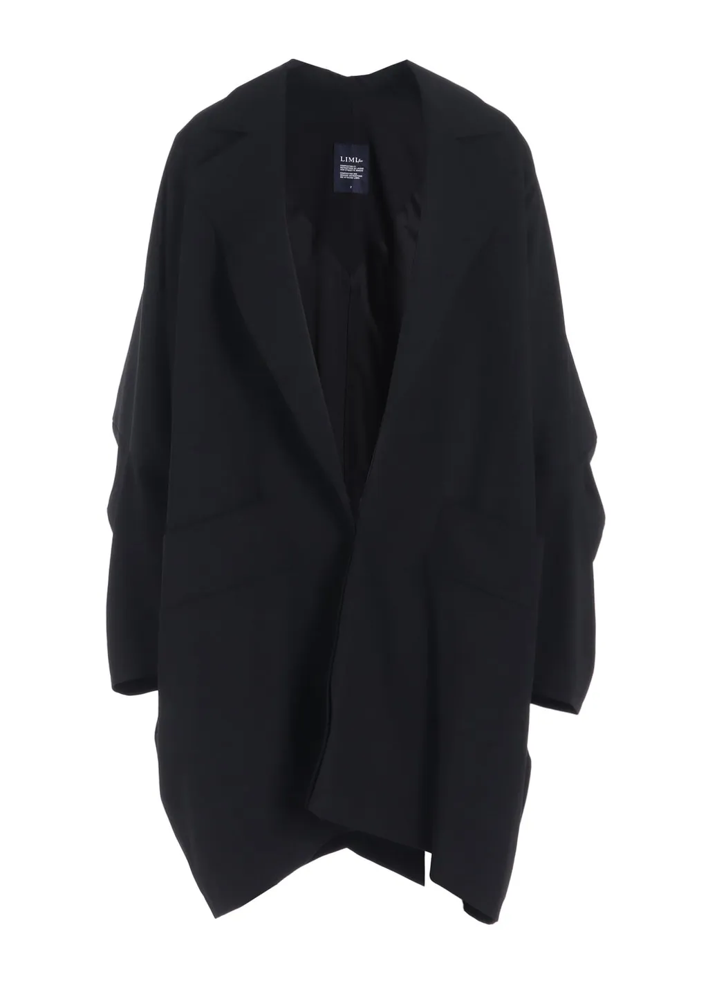 Wool Gabardine Elbow Patch Long Jacket