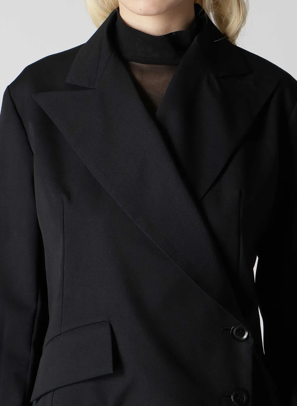 Wool Gabardine Back Long Jacket