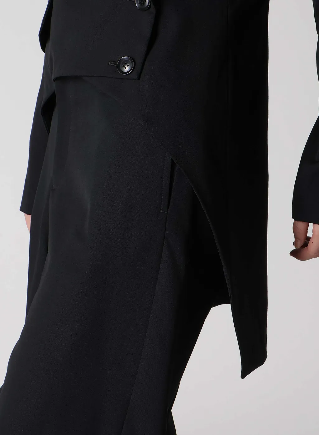Wool Gabardine Back Long Jacket