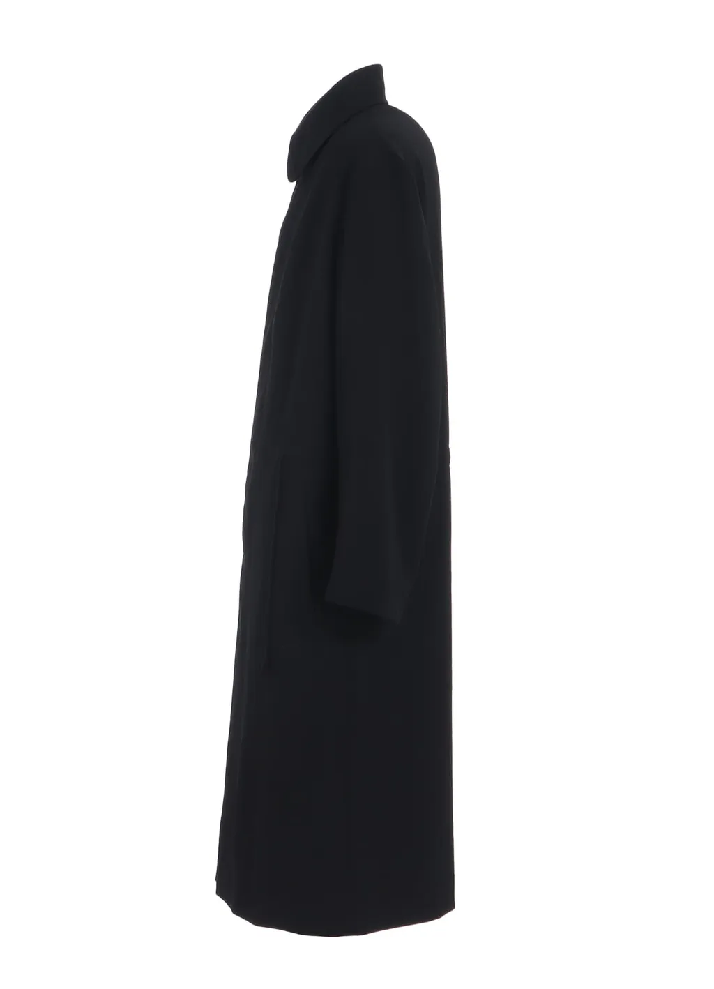 Washer Wool Gabardine Stand Collar Coat