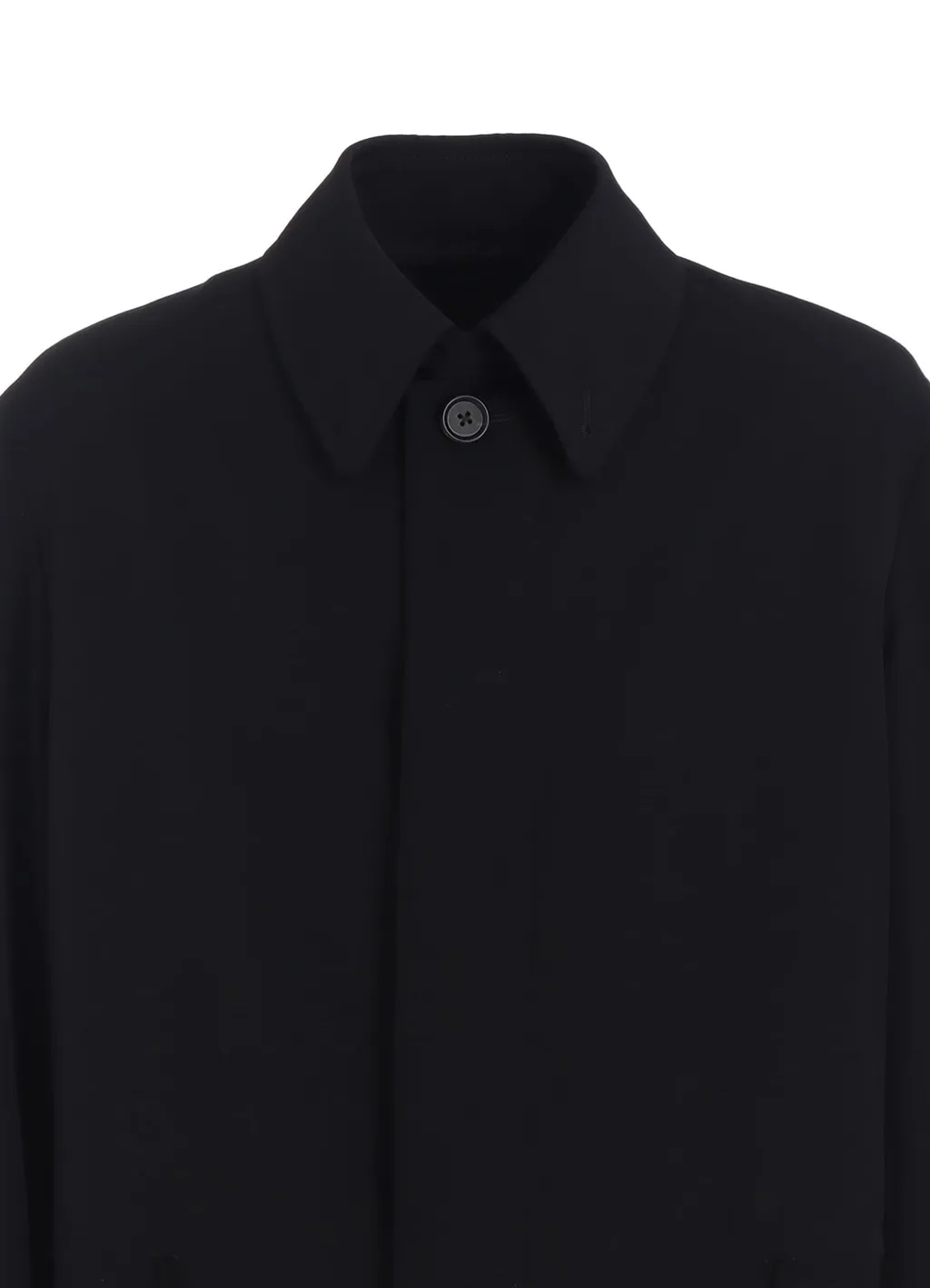 Washer Wool Gabardine Stand Collar Coat