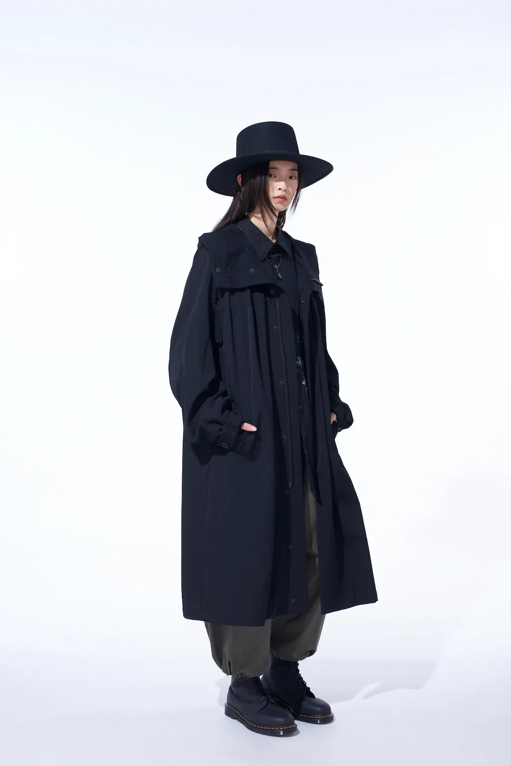Washer Wool Gabardine Military Coat