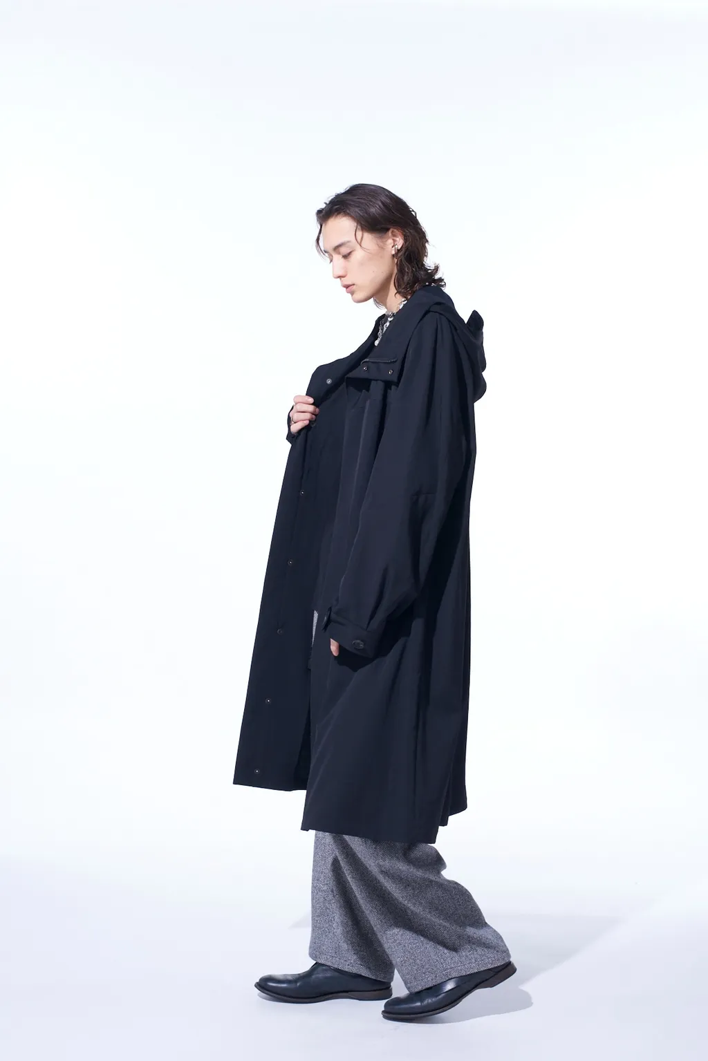 Washer Wool Gabardine Military Coat