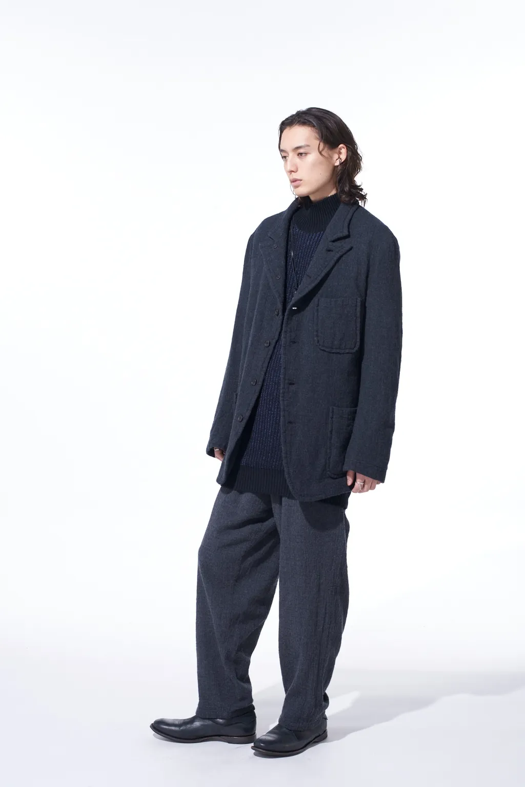 Wool Gauze Semi-Peaked Jacket
