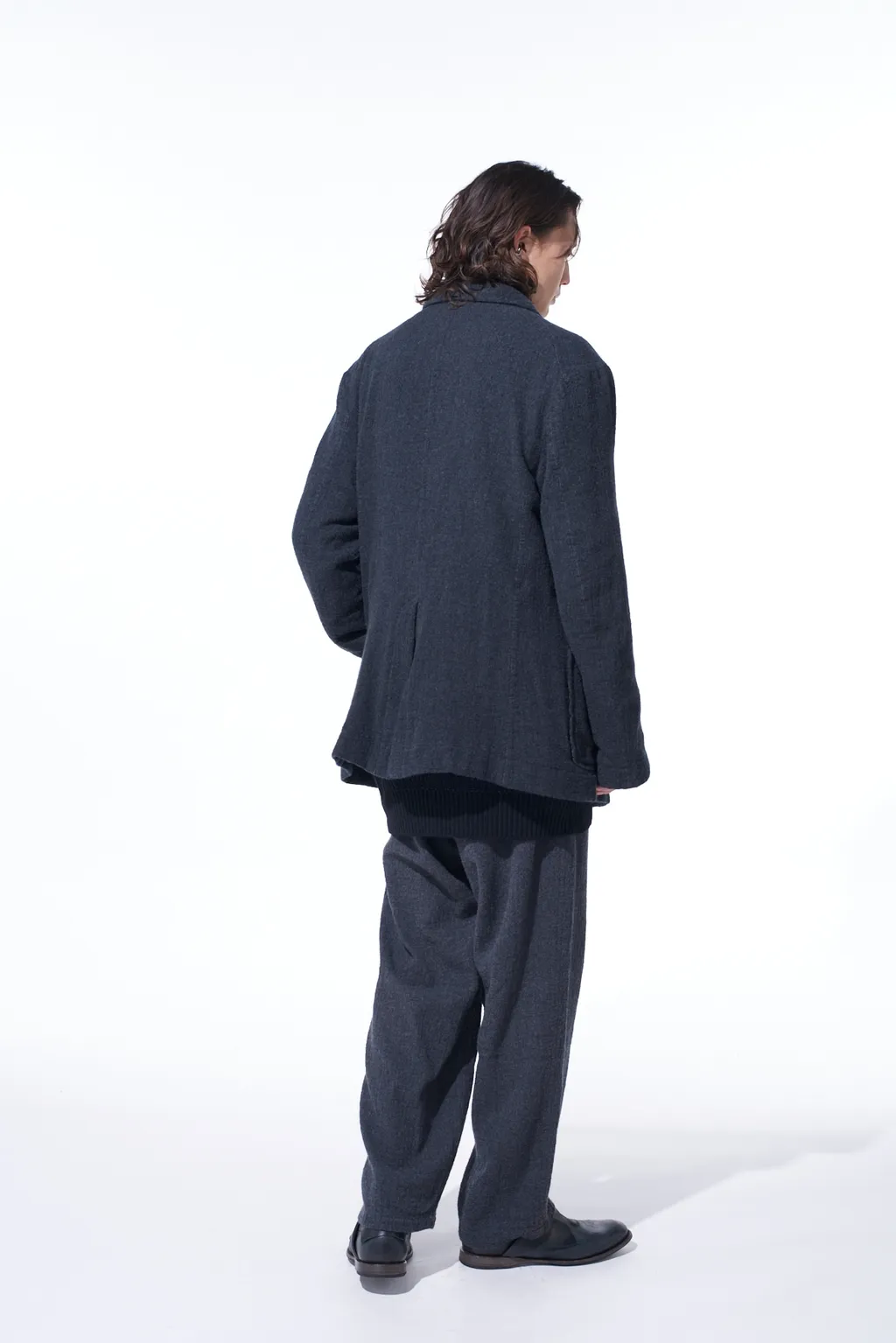 Wool Gauze Semi-Peaked Jacket