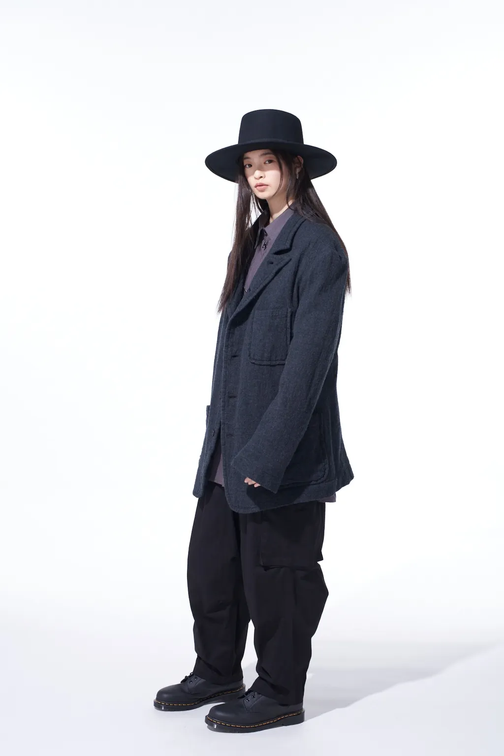 Wool Gauze Semi-Peaked Jacket