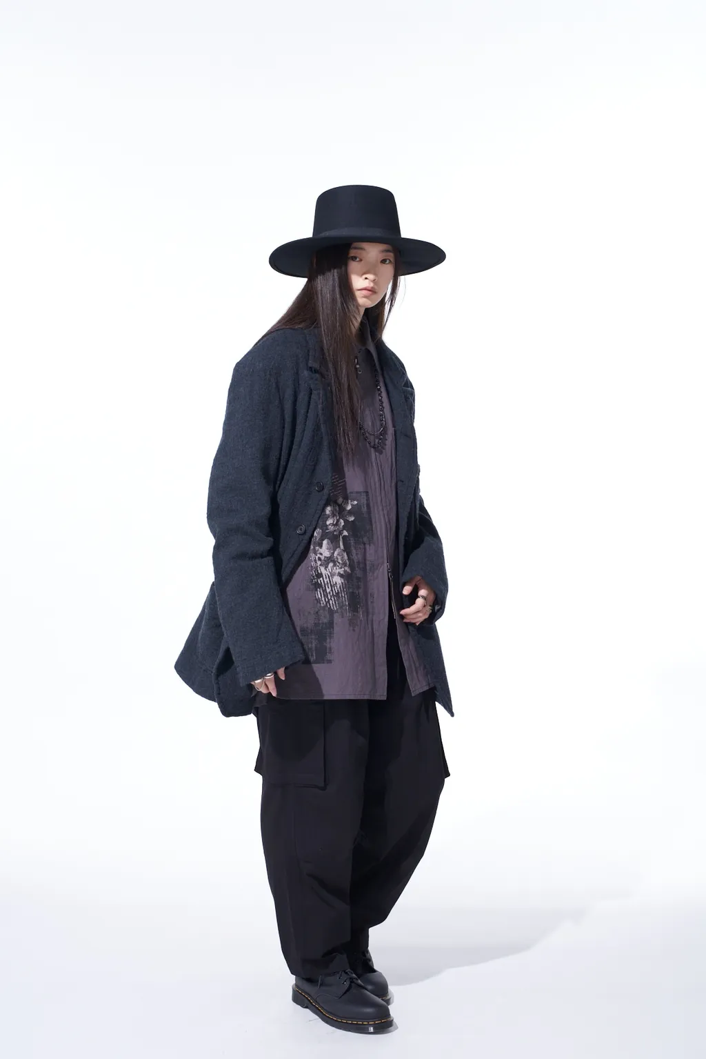 Wool Gauze Semi-Peaked Jacket