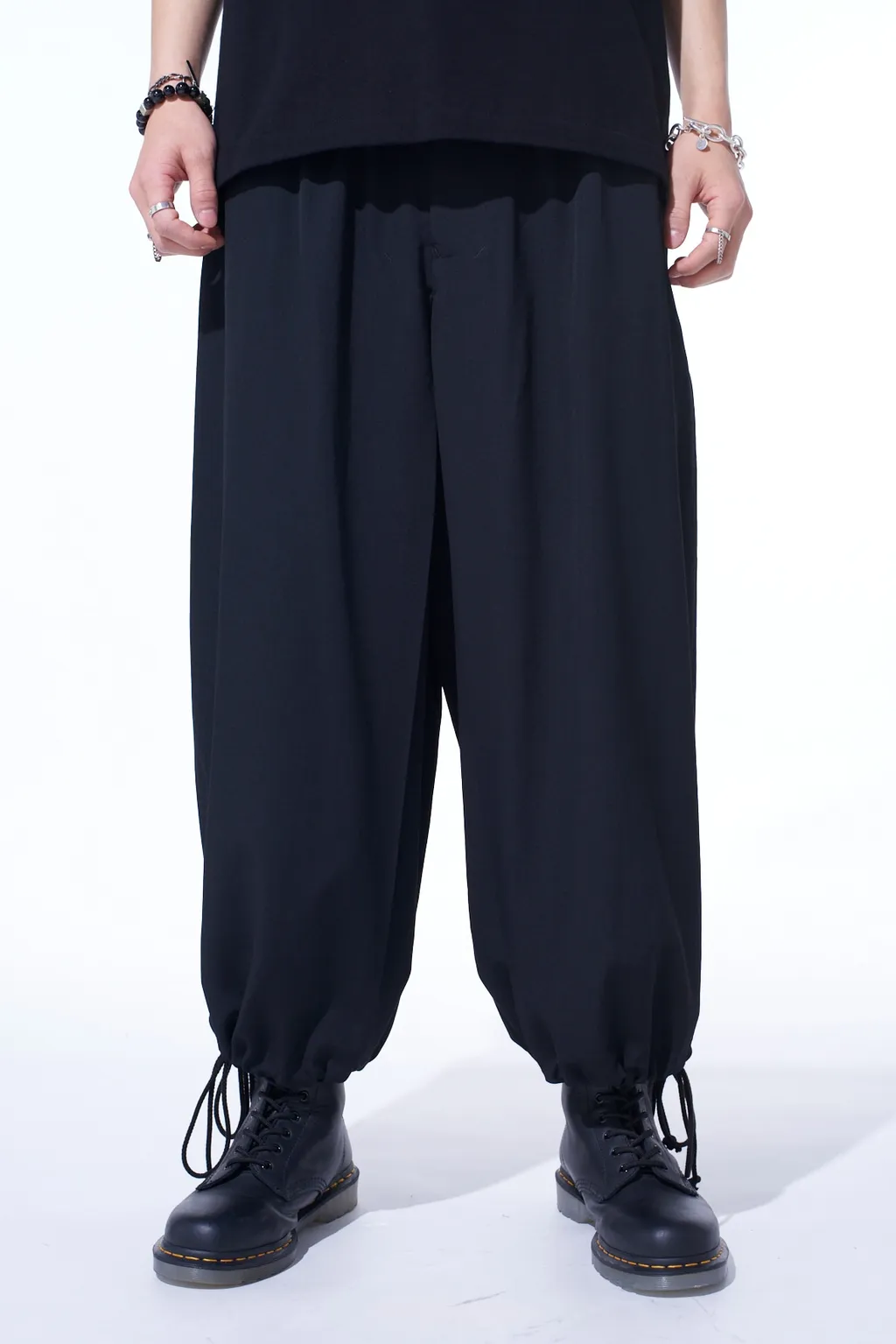Washer Wool Gabardine Hakama Balloon Pants