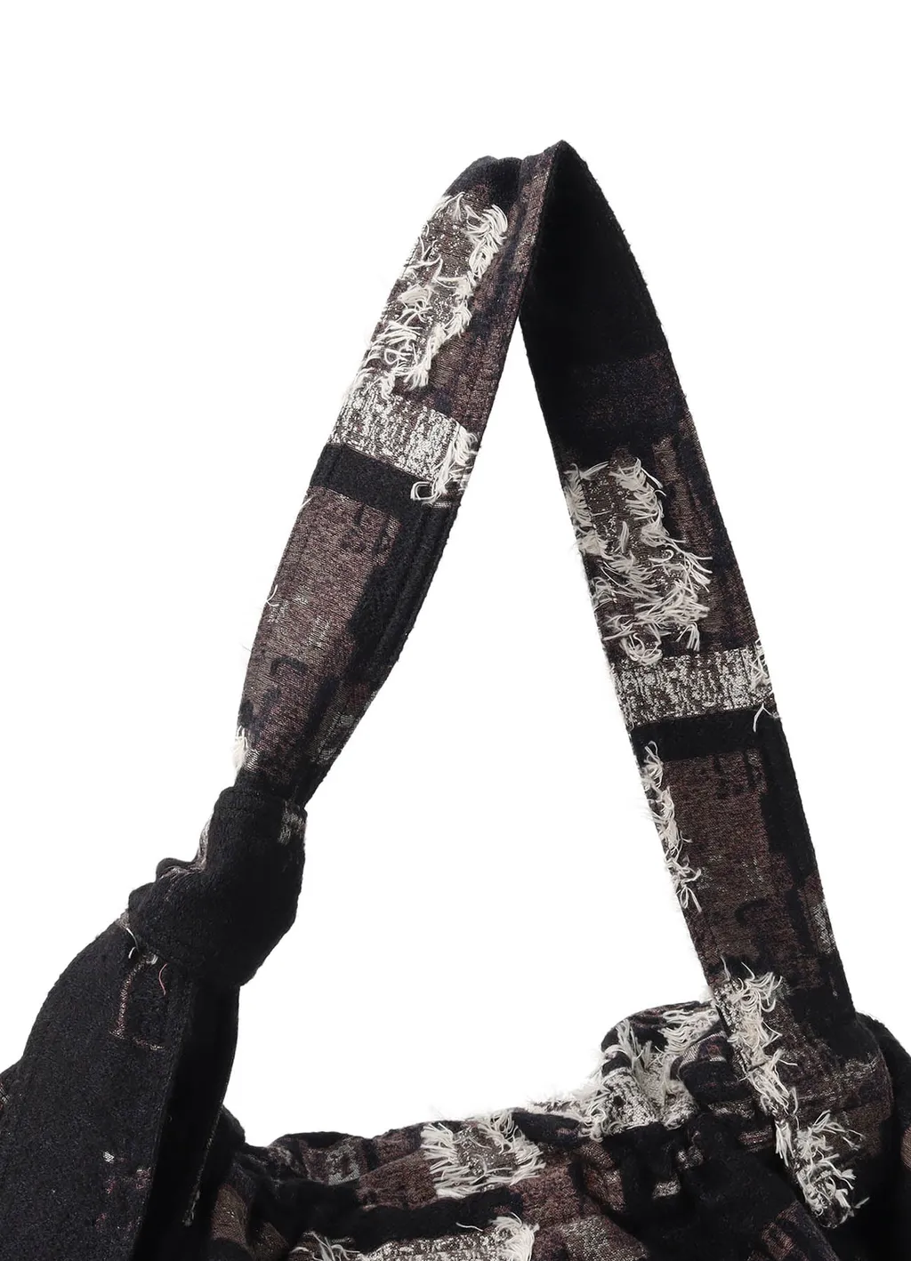 Patchwork Cut Jacquard Draped Shoulder Bag