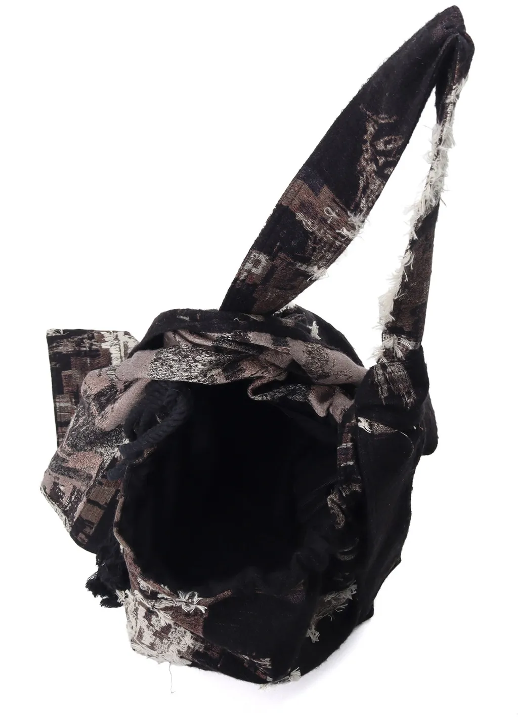 Patchwork Cut Jacquard Draped Shoulder Bag
