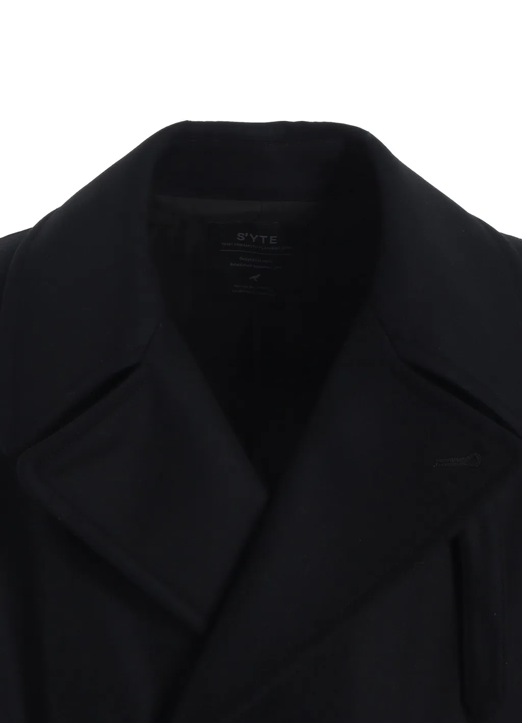 Lamb Wool Printed Messege Embroidery Trench Coat
