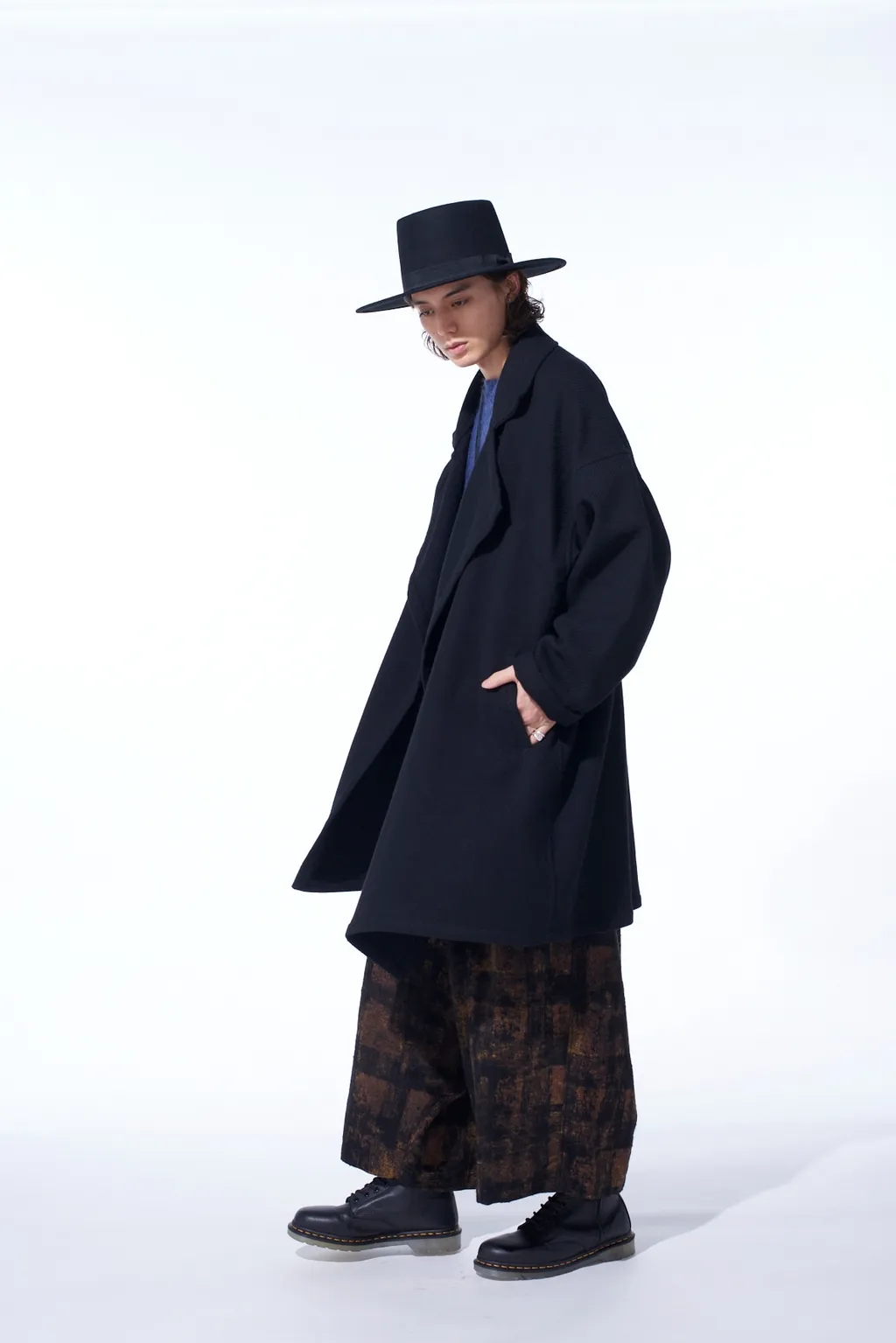 4/24 Kersey Frame Double Collar Drape Coat