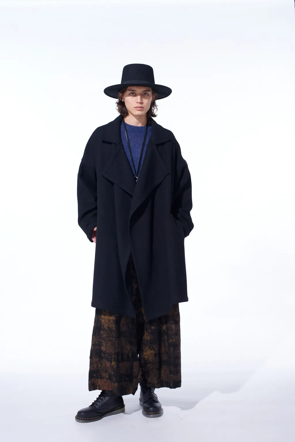 4/24 Kersey Frame Double Collar Drape Coat