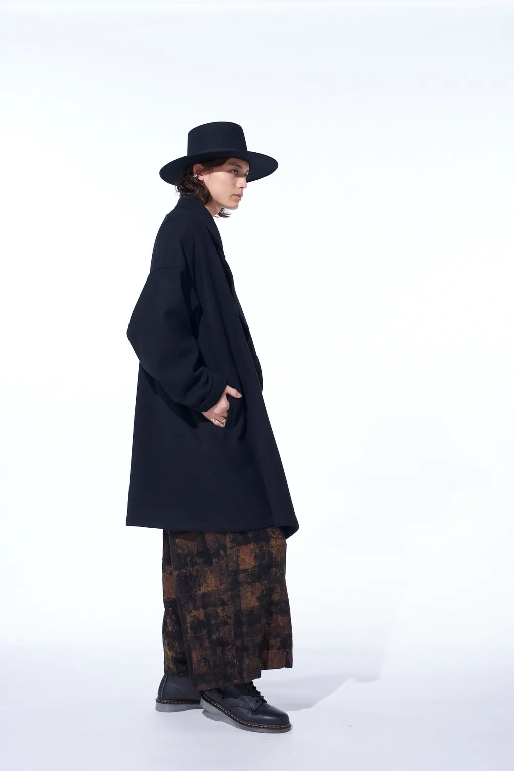 4/24 Kersey Frame Double Collar Drape Coat