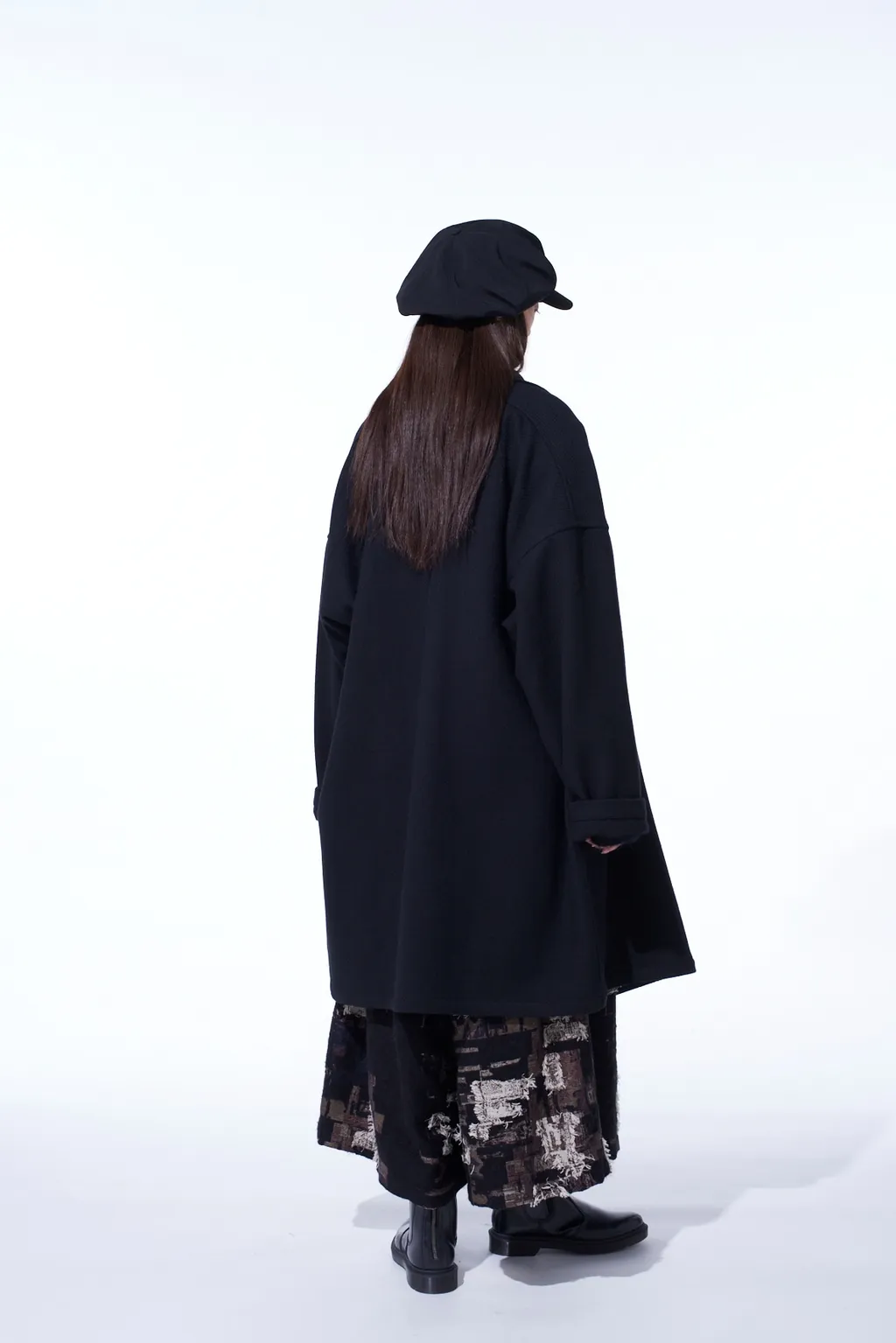 4/24 Kersey Frame Double Collar Drape Coat