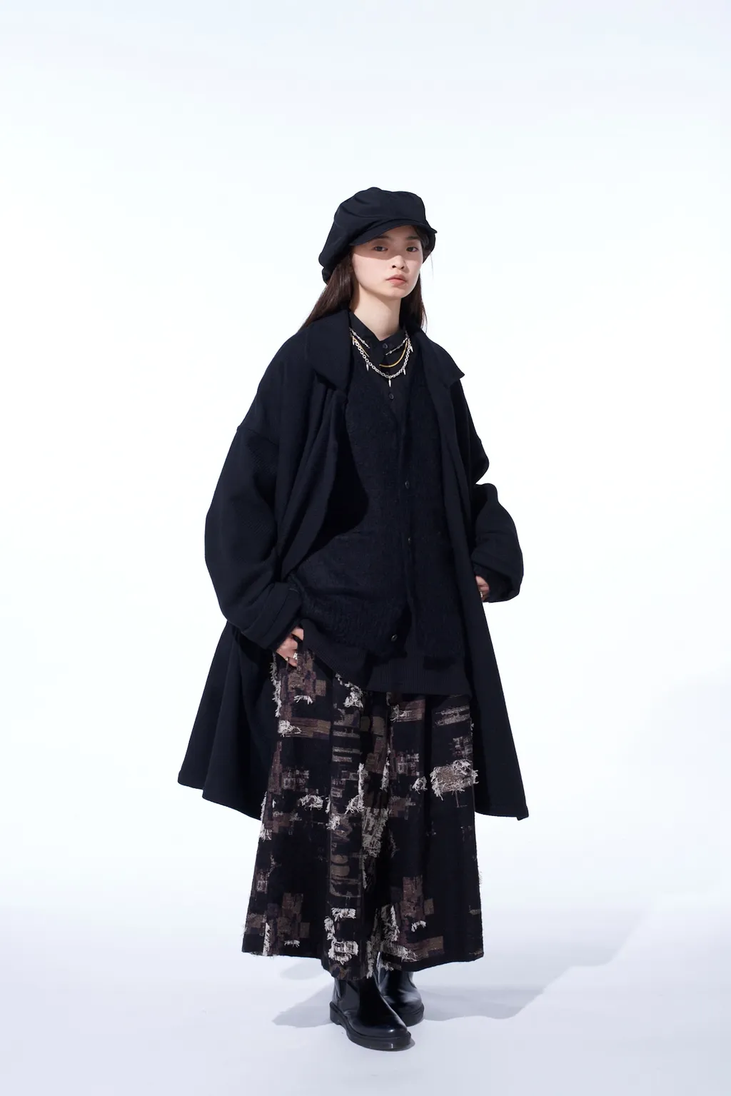 4/24 Kersey Frame Double Collar Drape Coat
