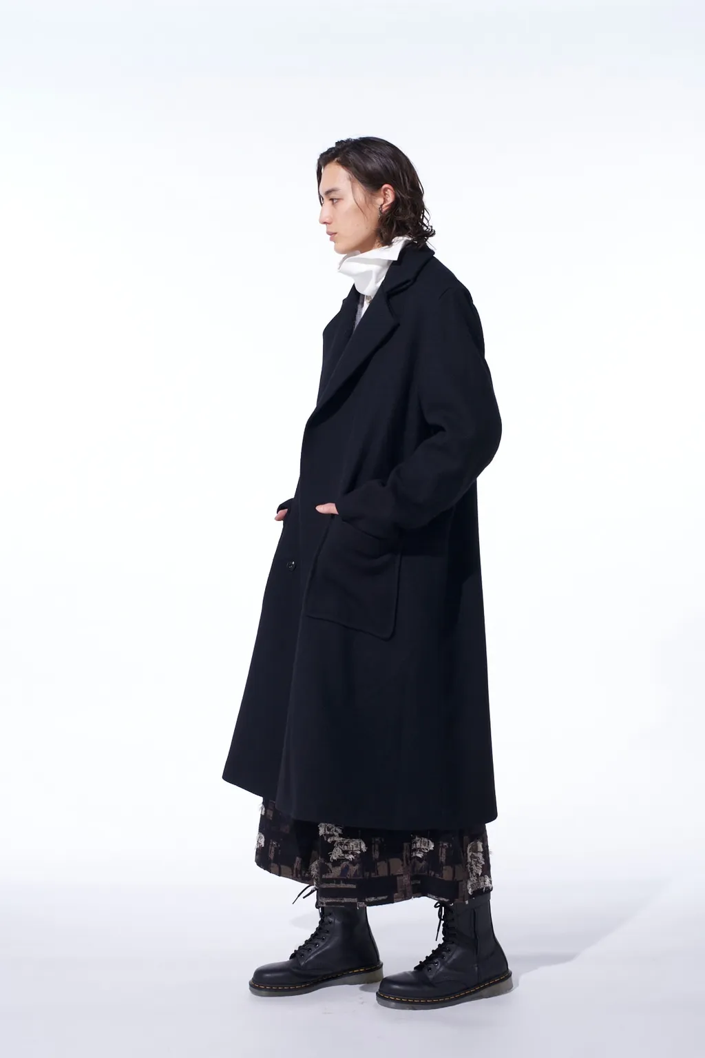 4/24 Kersey Tube Lapel Double Long Coat