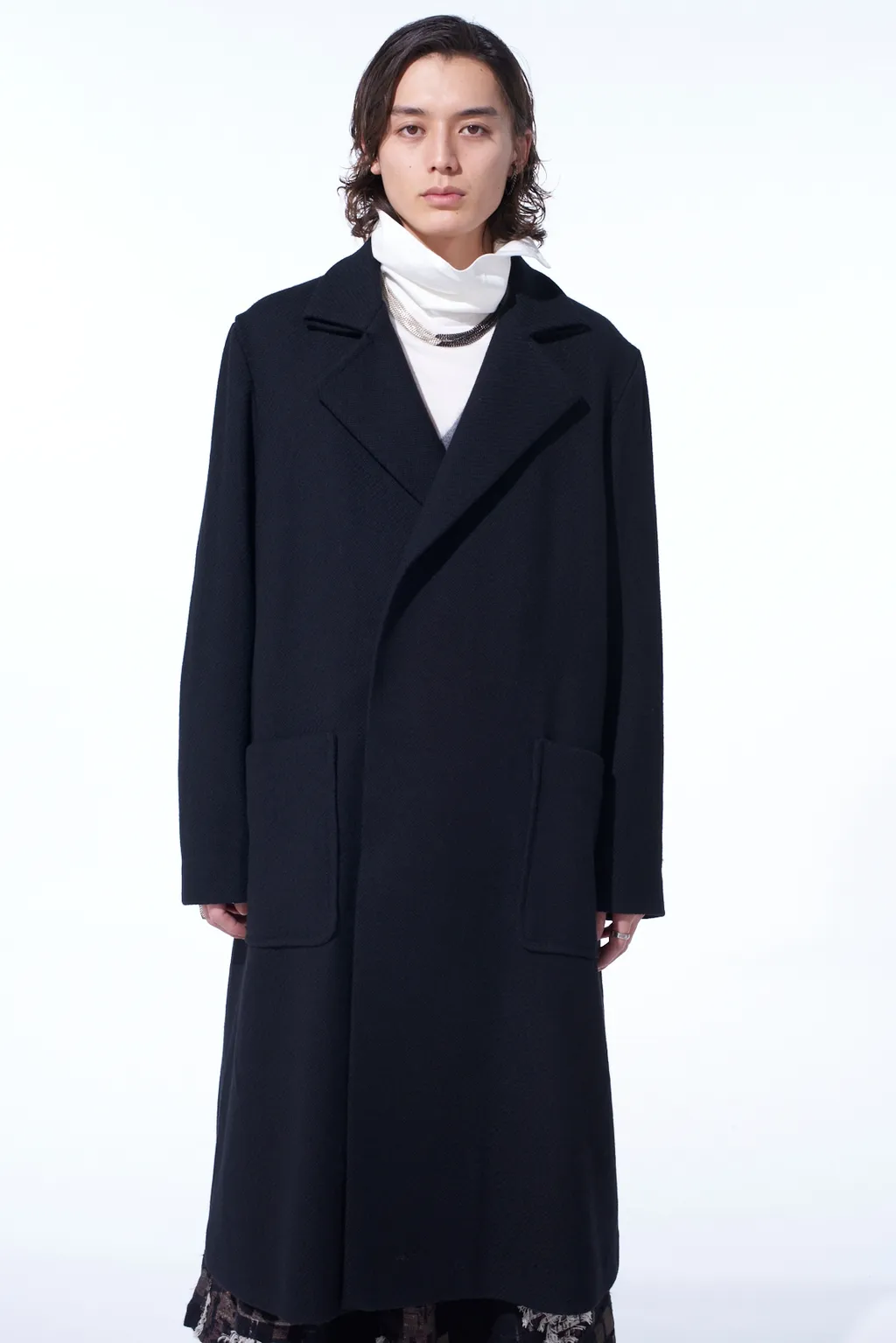 4/24 Kersey Tube Lapel Double Long Coat