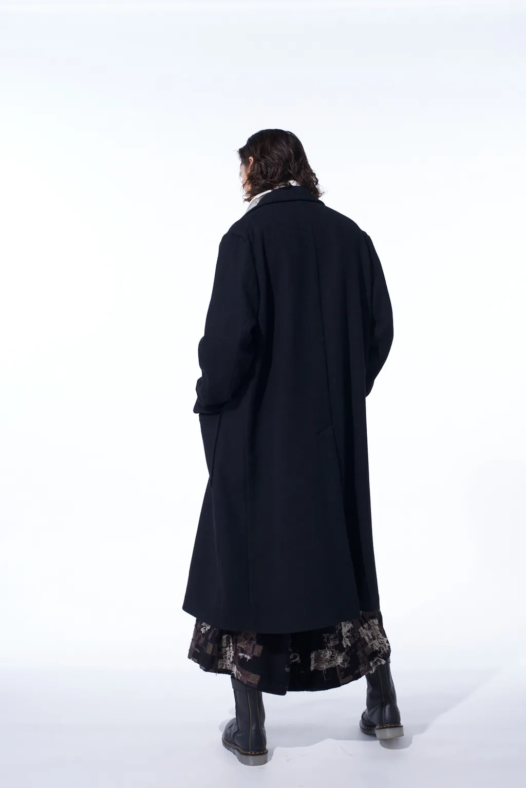 4/24 Kersey Tube Lapel Double Long Coat