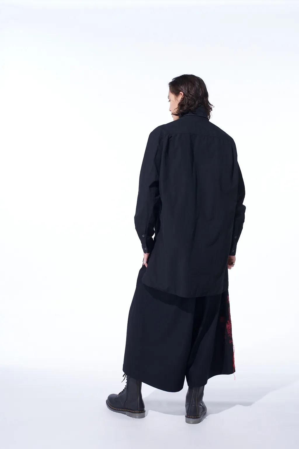 Lamb Wool Printed Messege Embroidery Culotte Pants