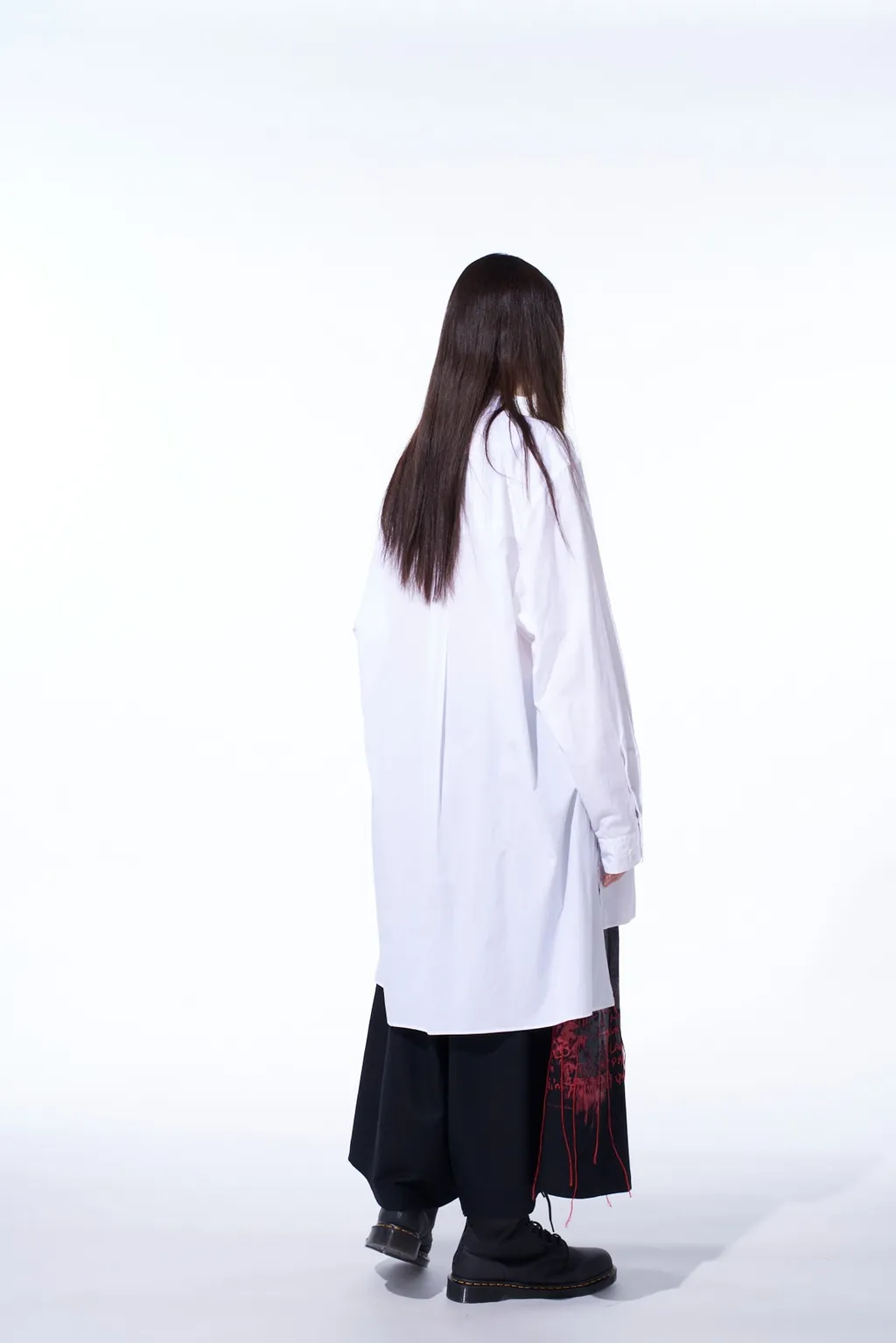 Lamb Wool Printed Messege Embroidery Culotte Pants