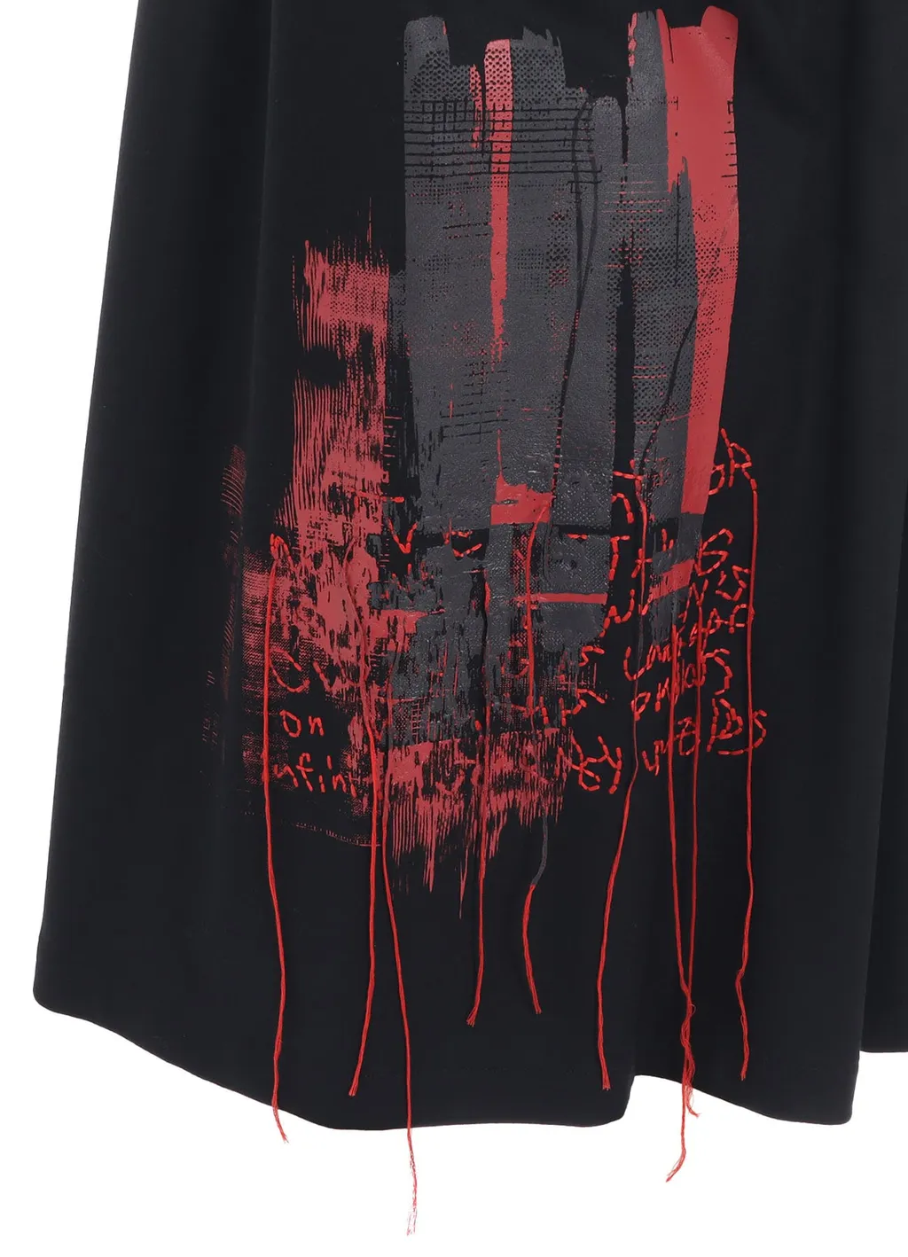 Lamb Wool Printed Messege Embroidery Culotte Pants