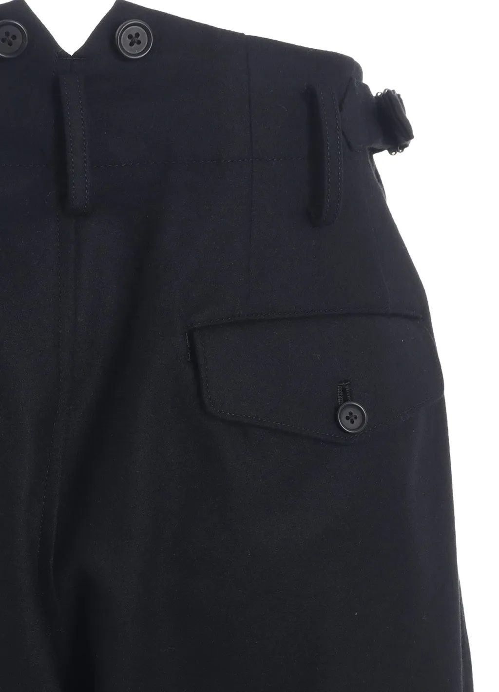 Lamb Wool Printed Messege Embroidery 2 Tuck Suspender Pants