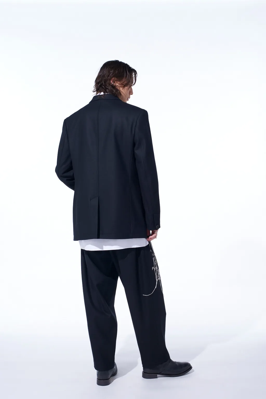 Lamb Wool Printed Messege Embroidery Tailored Jacket