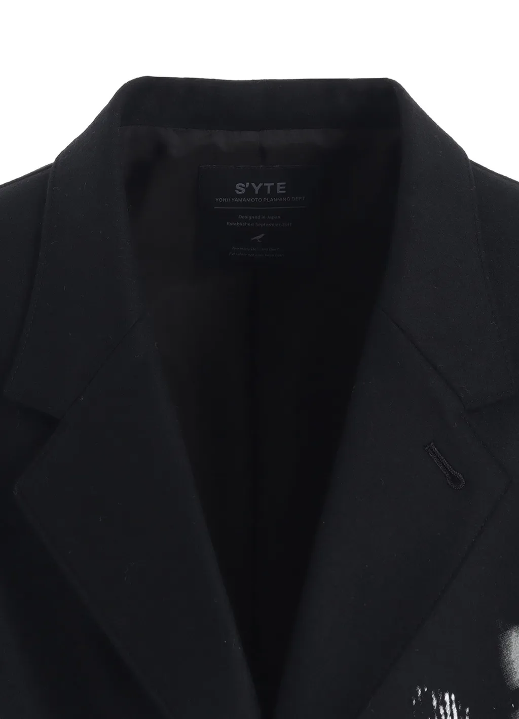 Lamb Wool Printed Messege Embroidery Tailored Jacket