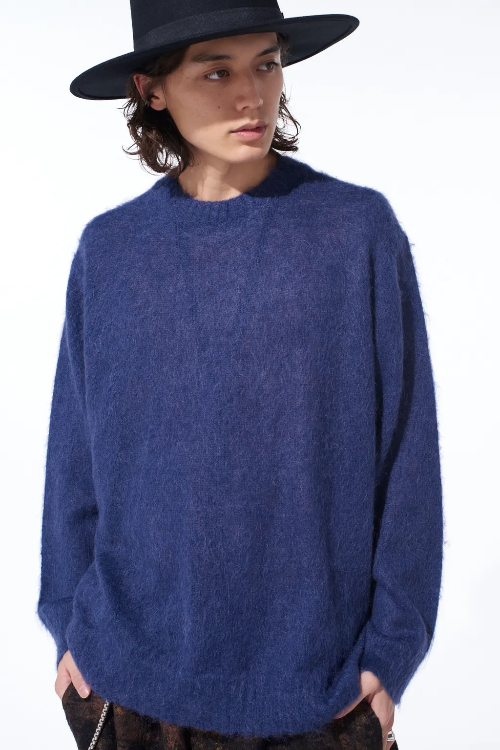 5G Brushed Mohair Pullover