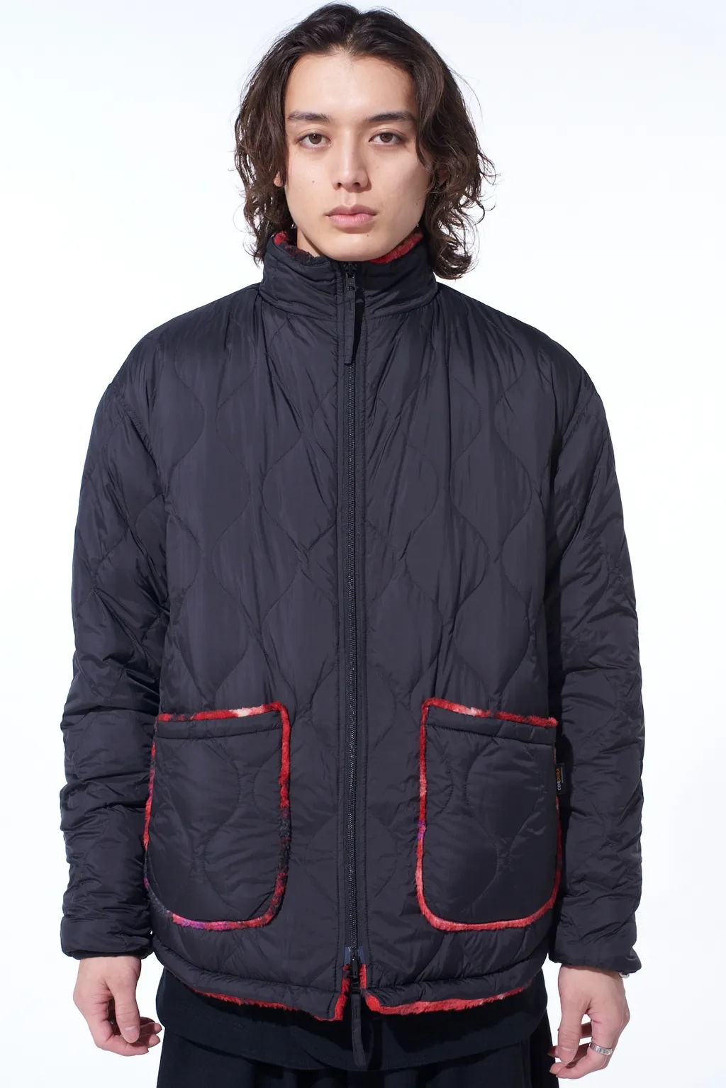 S'yte X Taion Reversible Quilted Red Printed Fleece Jacket