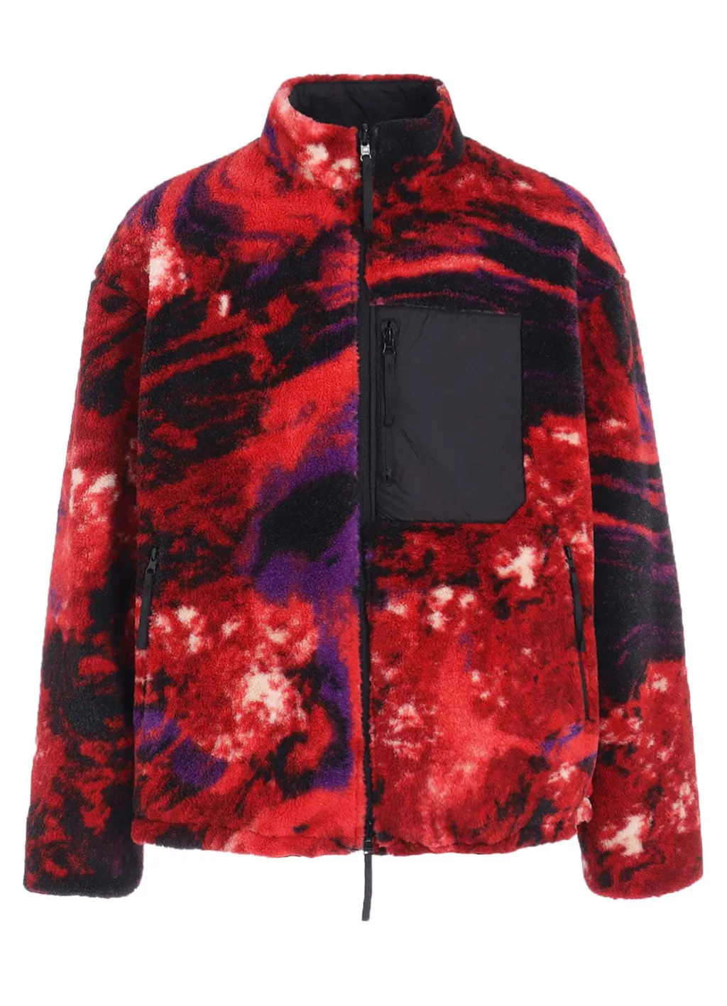 S'yte X Taion Reversible Quilted Red Printed Fleece Jacket