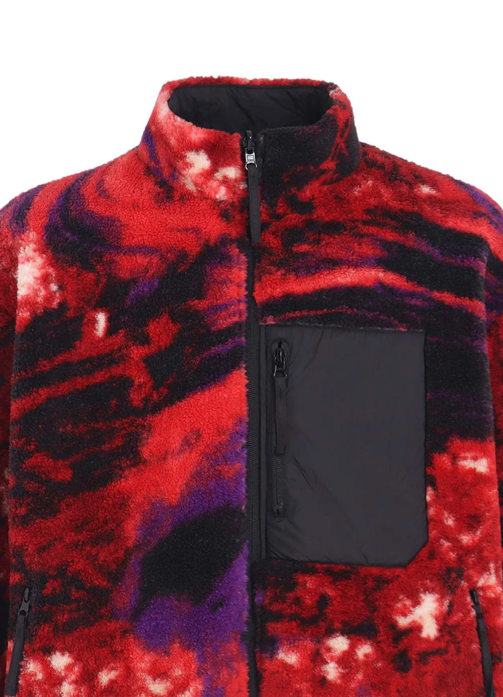 S'yte X Taion Reversible Quilted Red Printed Fleece Jacket