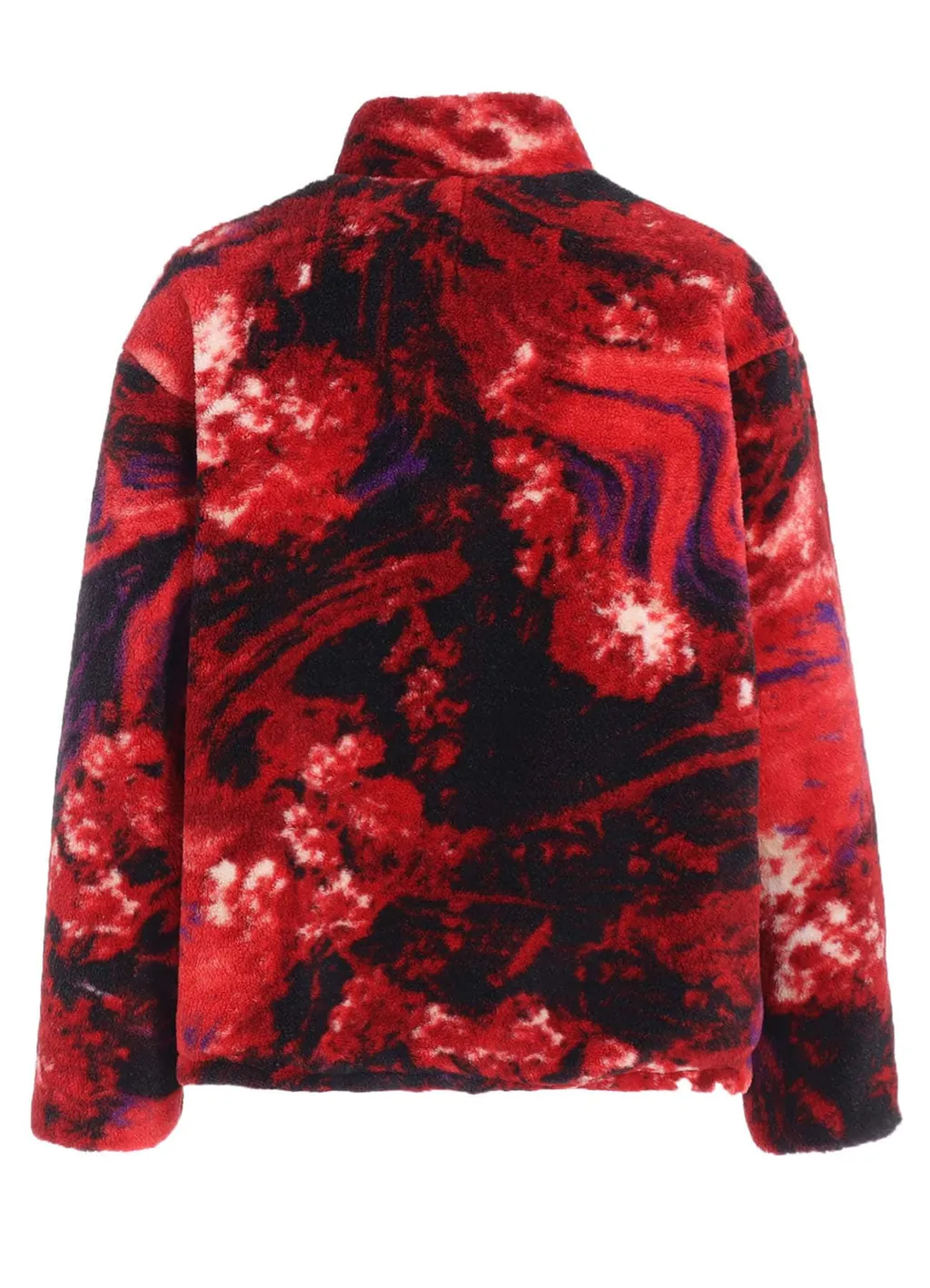 S'yte X Taion Reversible Quilted Red Printed Fleece Jacket