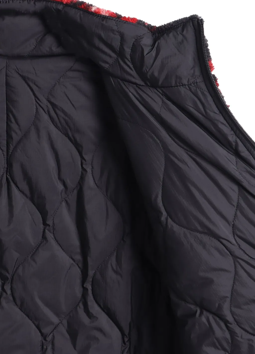 S'yte X Taion Reversible Quilted Red Printed Fleece Jacket