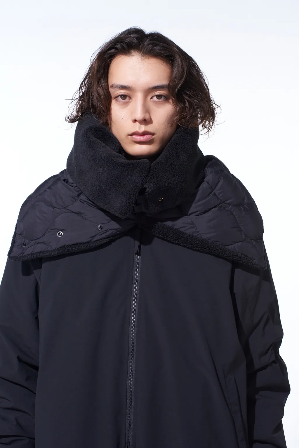 S'yte X Taion Reversible Quilted Down Scarf With Black Fleece Lining
