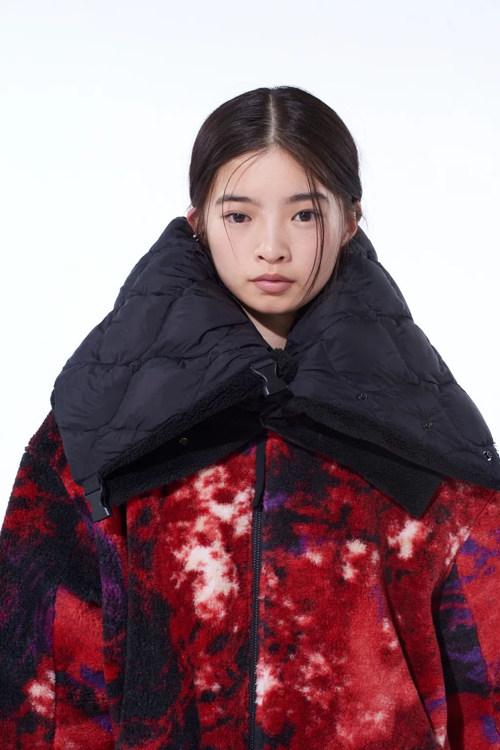 S'yte X Taion Reversible Quilted Down Scarf With Black Fleece Lining