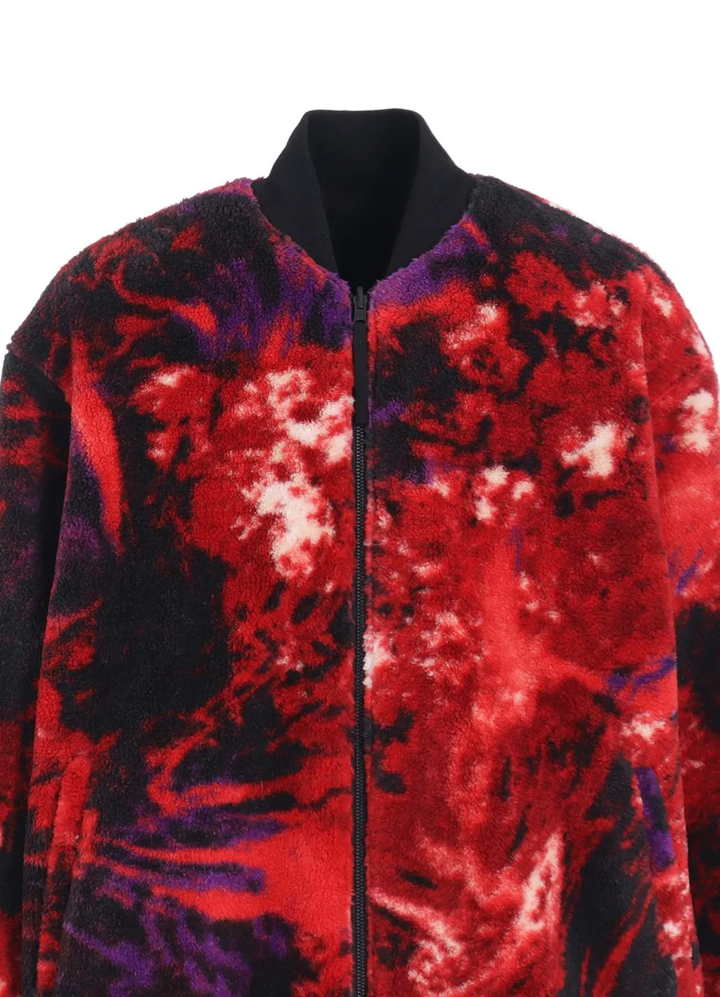 S'yte X Taion Reversible Long Bomber Jacket With Red Printed Fleece Lining