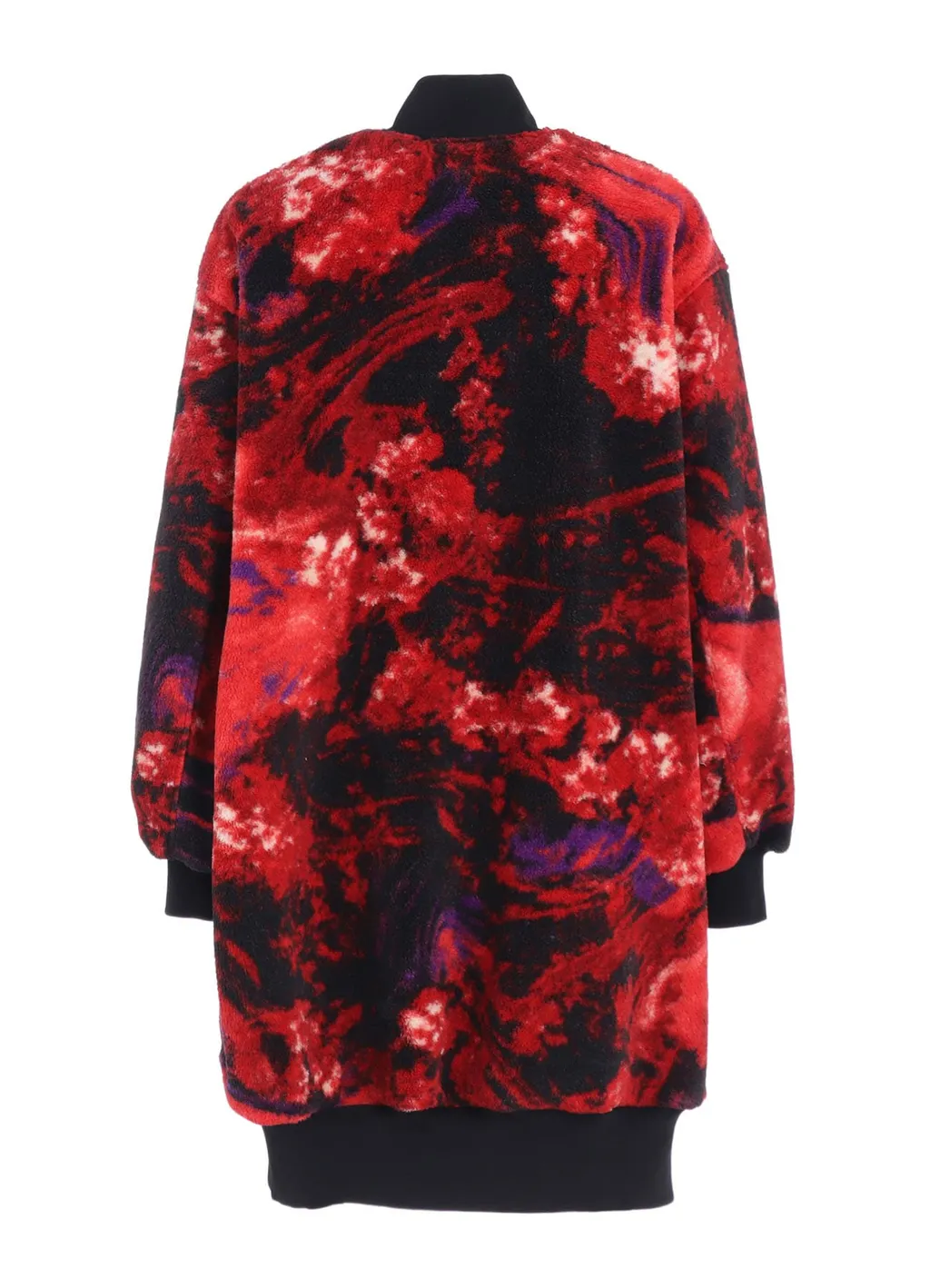 S'yte X Taion Reversible Long Bomber Jacket With Red Printed Fleece Lining