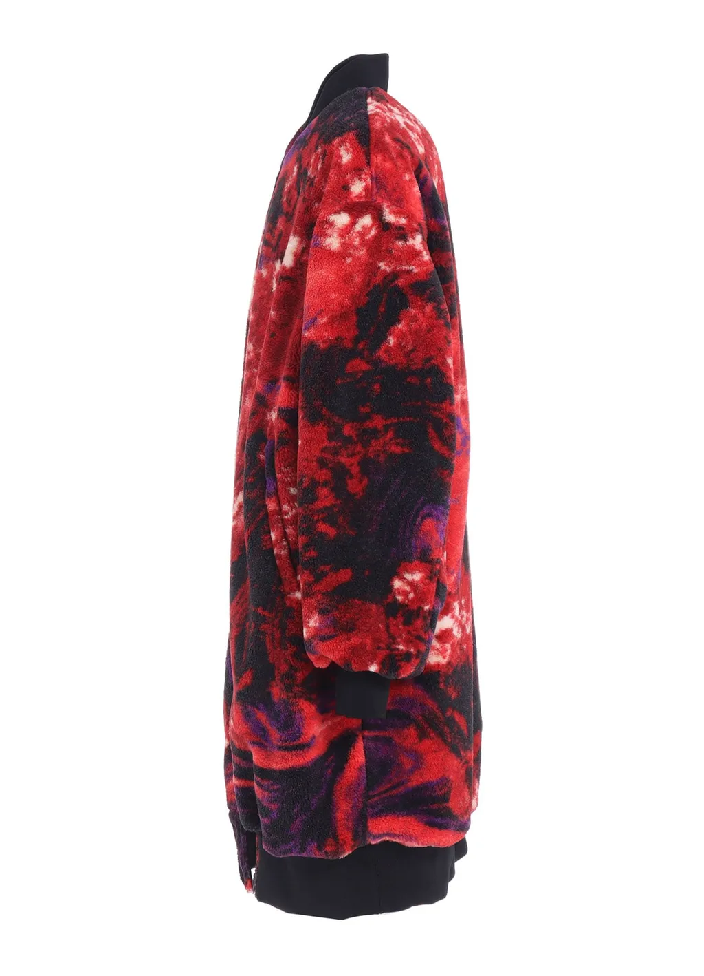 S'yte X Taion Reversible Long Bomber Jacket With Red Printed Fleece Lining