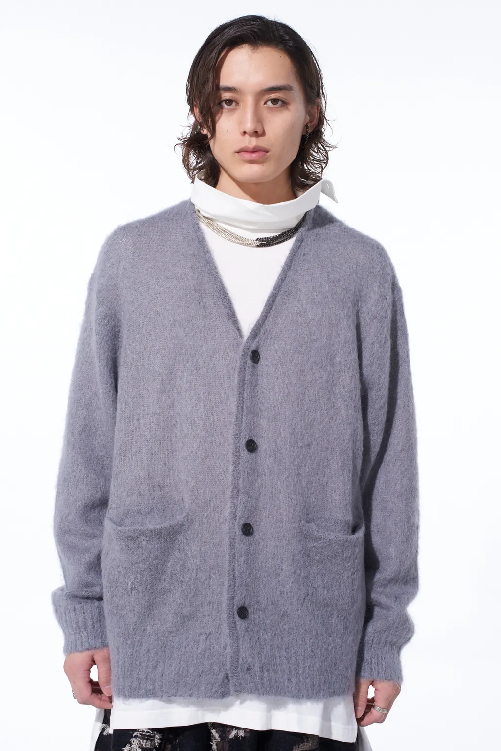 5G Brushed Mohair Cardigan