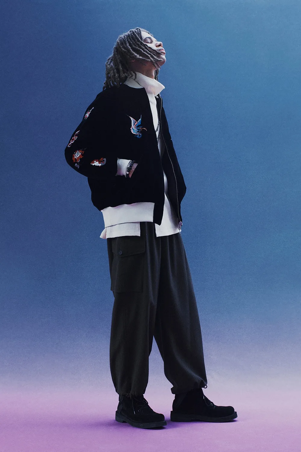 S'yte X Taion Embroidery Quilted Down Reversible Bomber Jacket