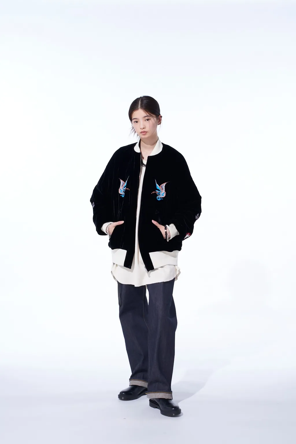 S'yte X Taion Embroidery Quilted Down Reversible Bomber Jacket