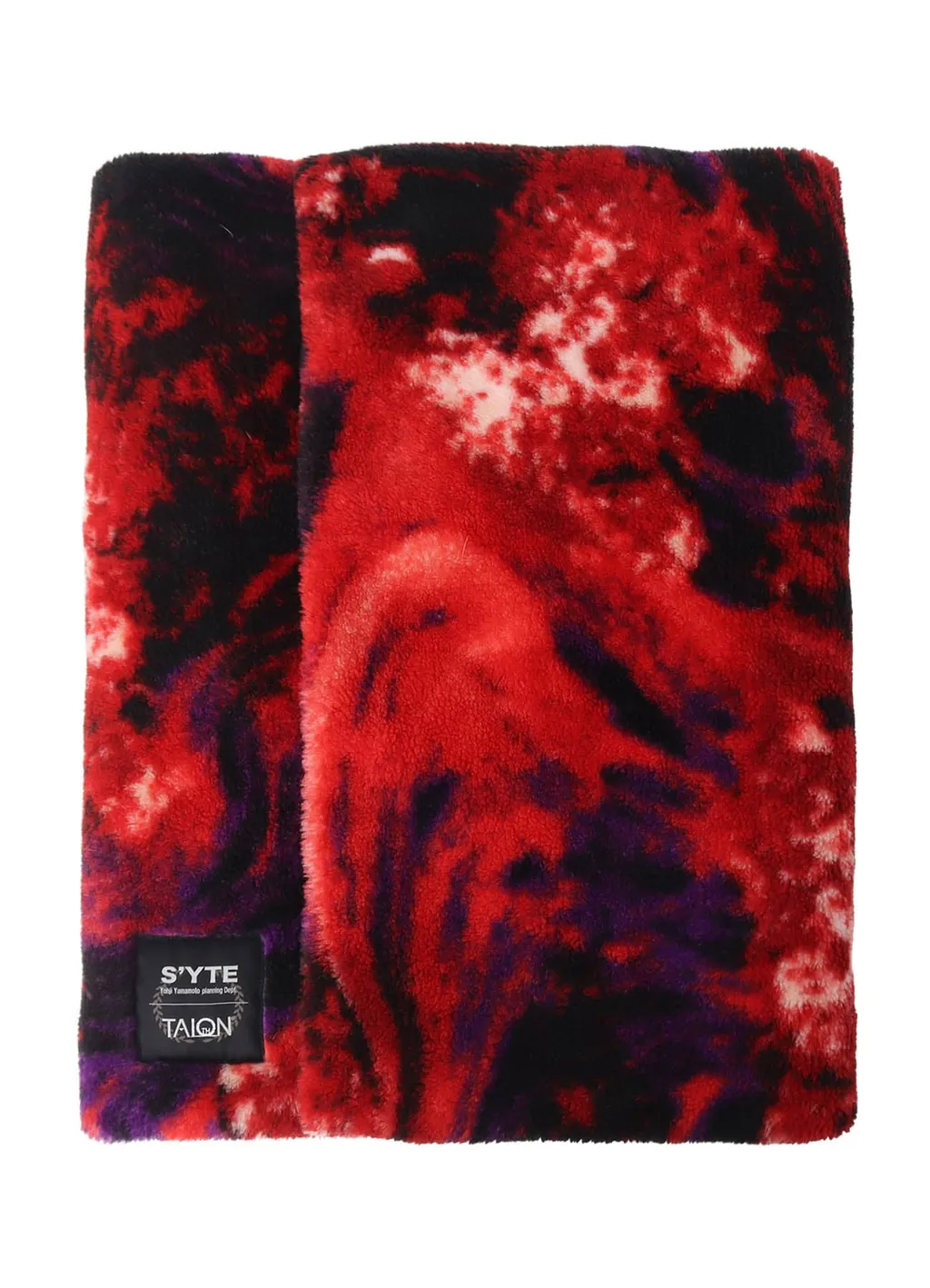 S'yte X Taion Reversible Quilted Down Scarf With Red Printed Fleece Lining