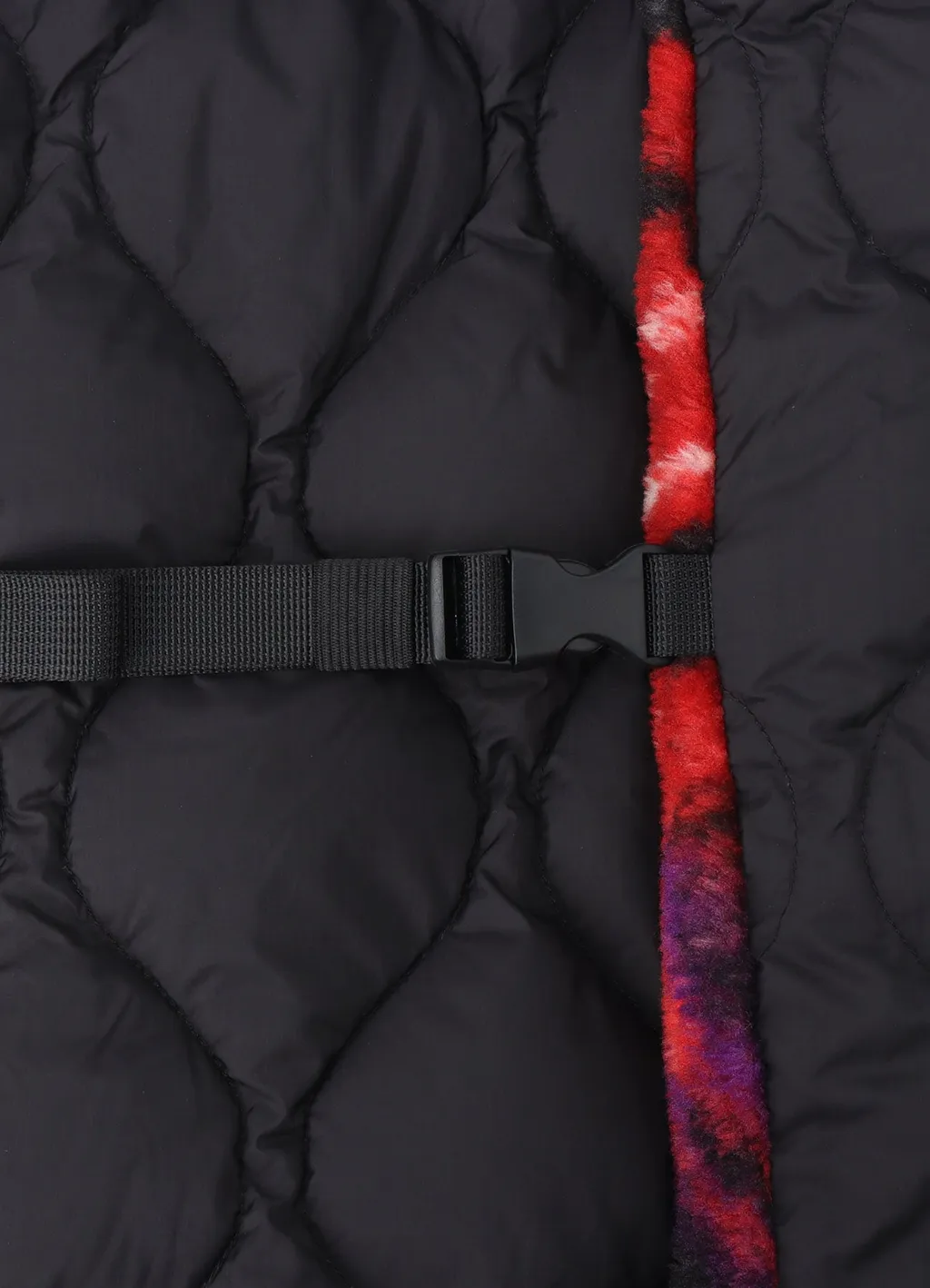 S'yte X Taion Reversible Quilted Down Scarf With Red Printed Fleece Lining