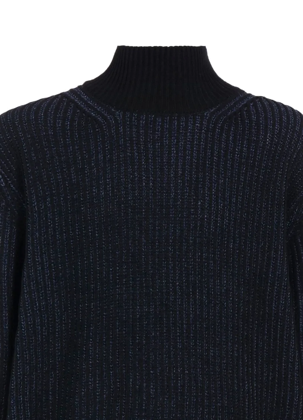 5G Bulky Wool Rib Stitch Oversized High Neck Knit