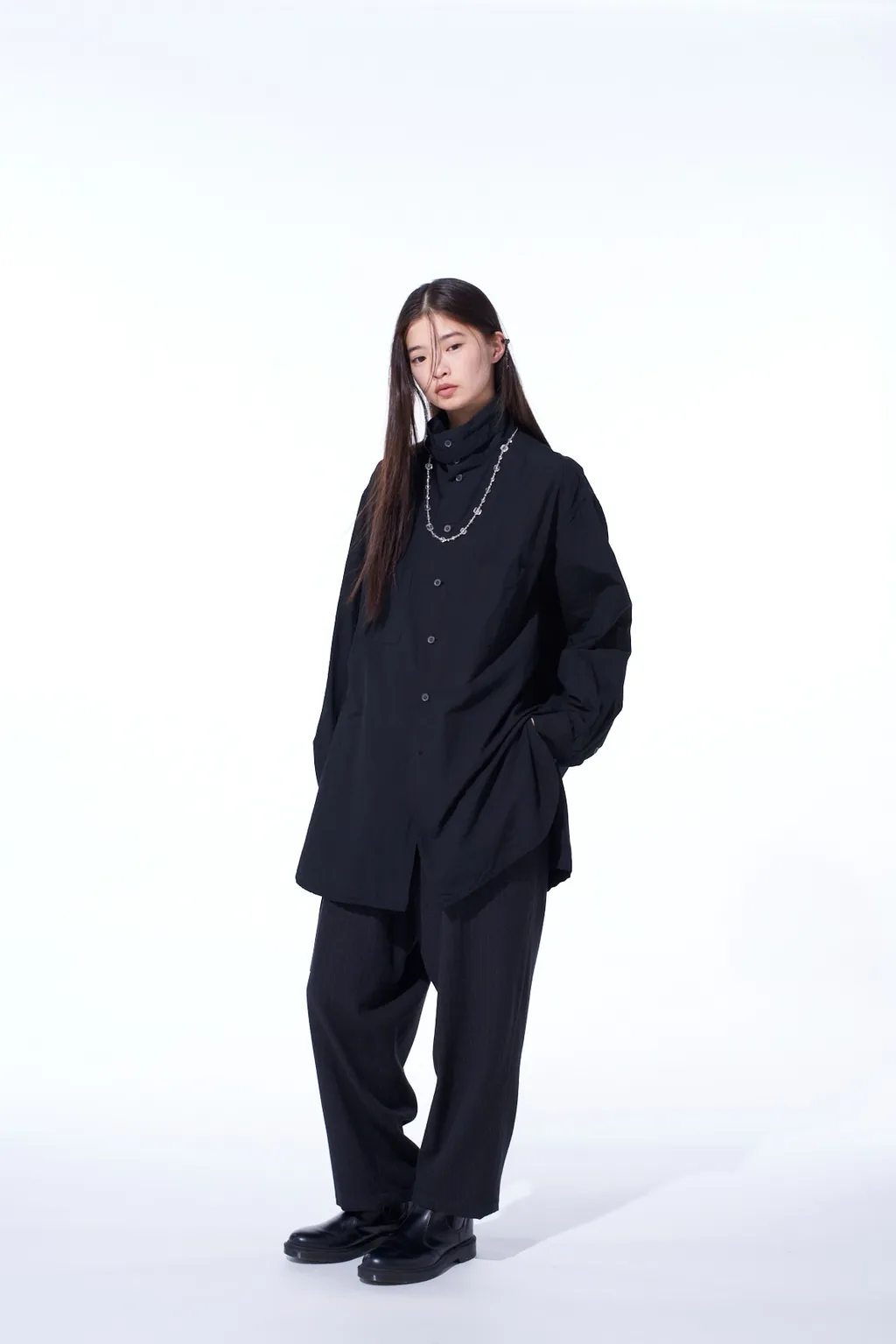 Striped Silk Angora Wool Tapered Pants