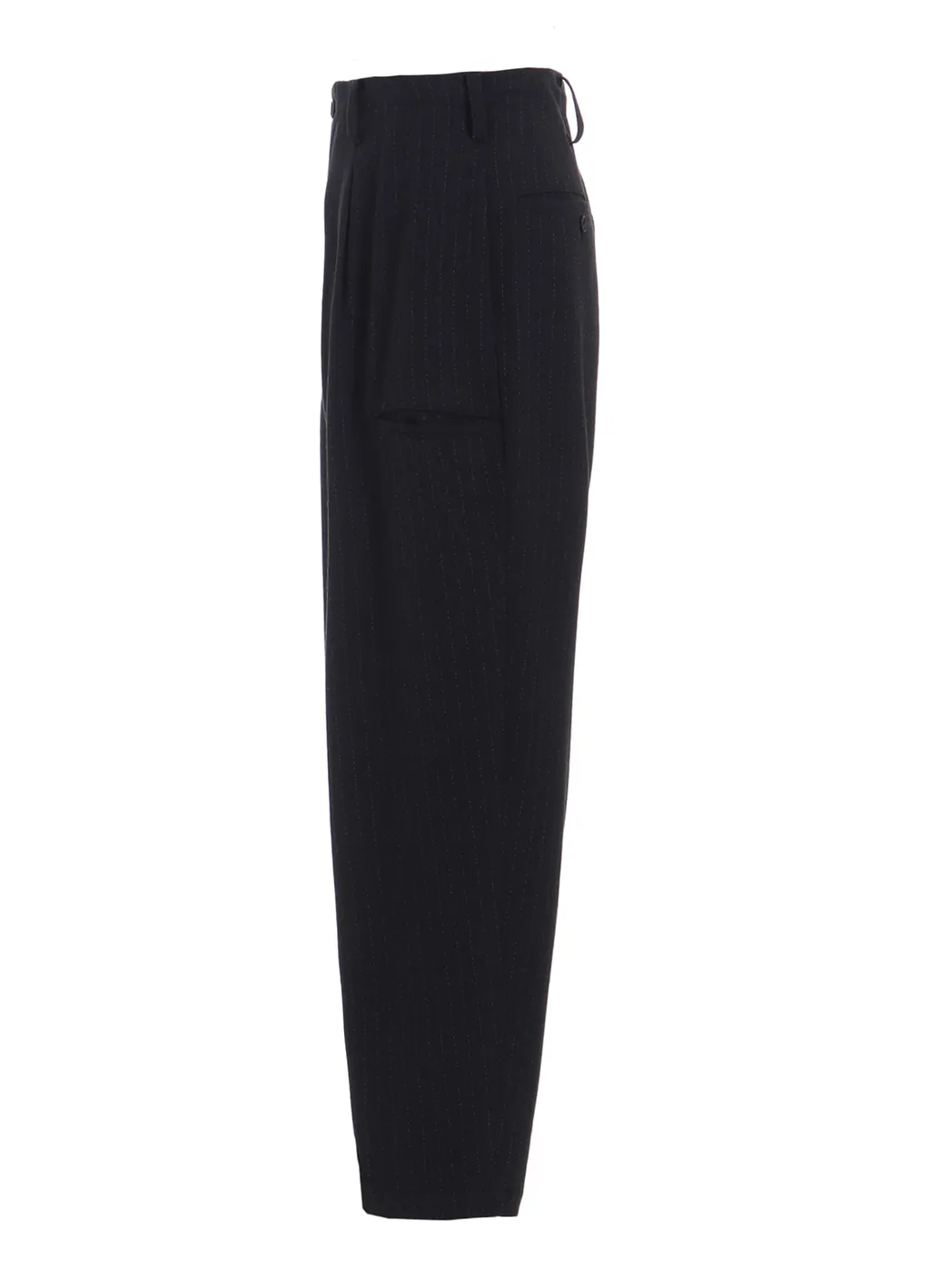 Striped Silk Angora Wool Tapered Pants