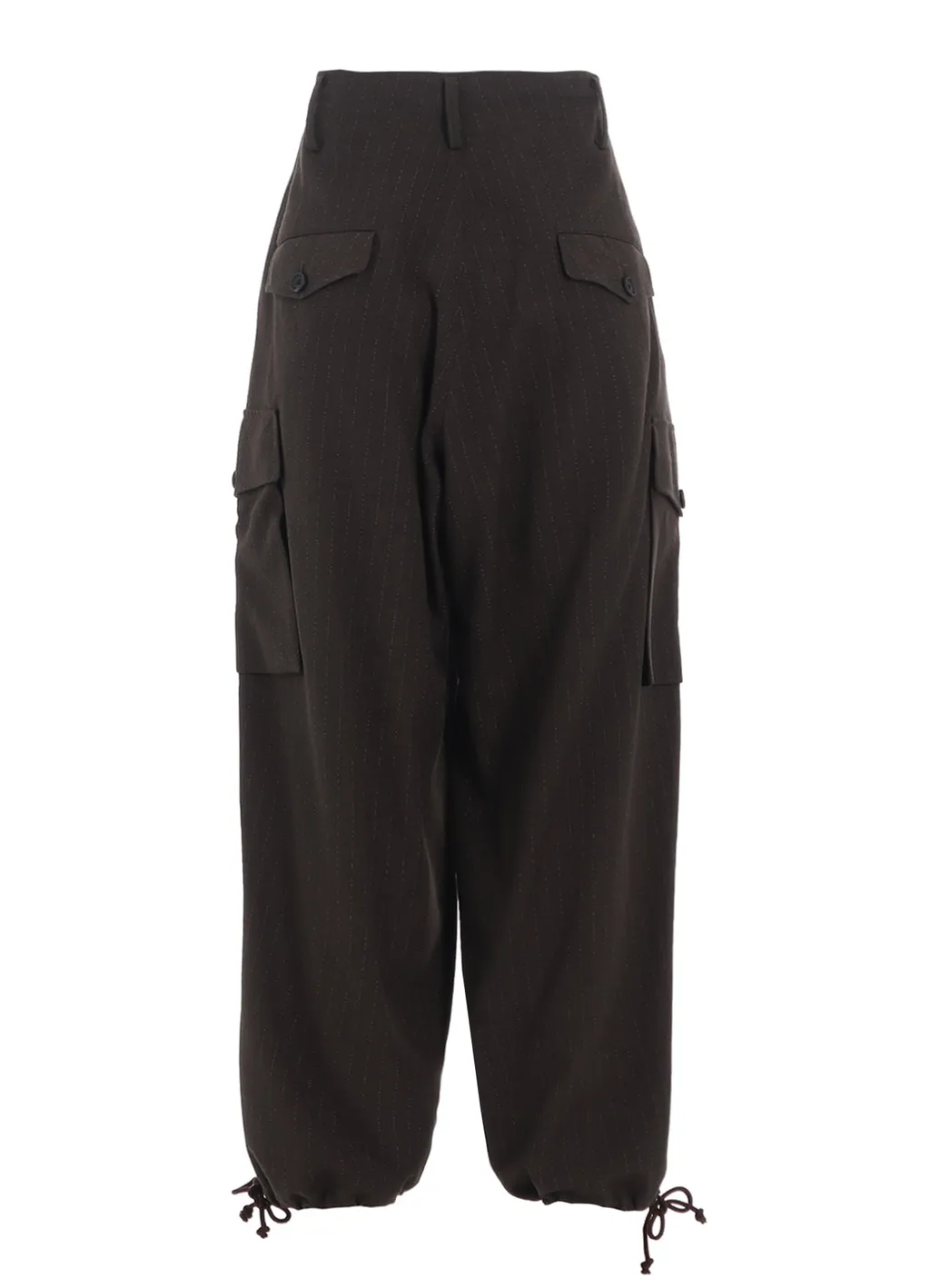 Striped Silk Angora Wool 2 Tuck Cargo Pants